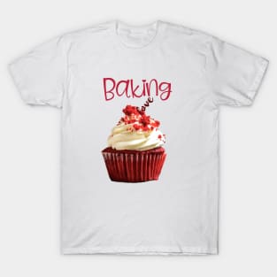 Baking Love Red Velvet Cupcake with Cream Frosting T-Shirt